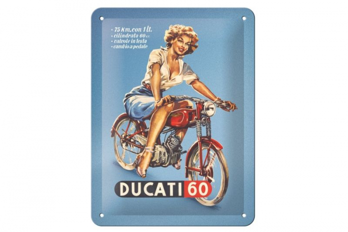 Blechschild Ducati Pinup